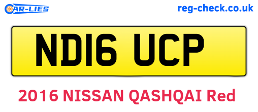 ND16UCP are the vehicle registration plates.