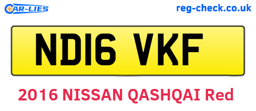 ND16VKF are the vehicle registration plates.