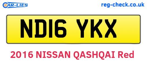 ND16YKX are the vehicle registration plates.