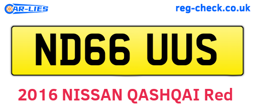 ND66UUS are the vehicle registration plates.