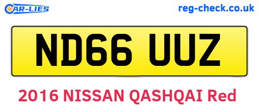 ND66UUZ are the vehicle registration plates.