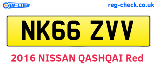 NK66ZVV are the vehicle registration plates.