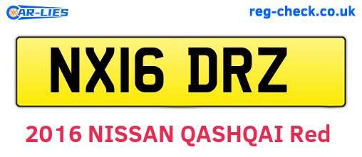 NX16DRZ are the vehicle registration plates.