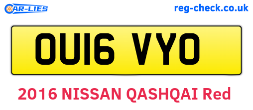OU16VYO are the vehicle registration plates.