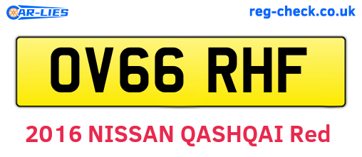 OV66RHF are the vehicle registration plates.