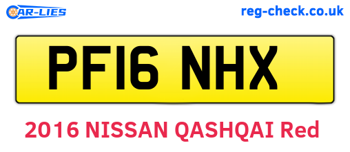 PF16NHX are the vehicle registration plates.