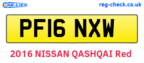 PF16NXW are the vehicle registration plates.