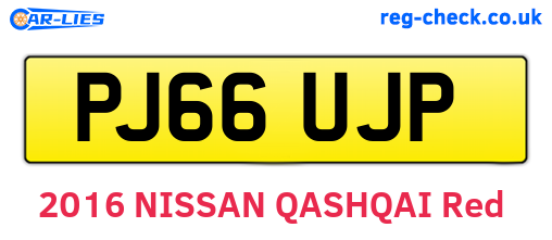 PJ66UJP are the vehicle registration plates.