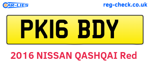 PK16BDY are the vehicle registration plates.