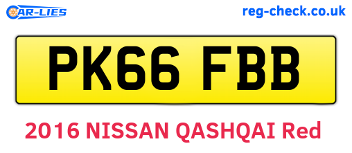PK66FBB are the vehicle registration plates.