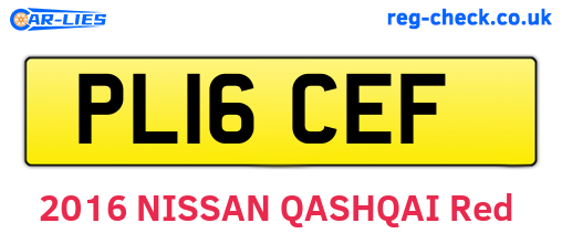 PL16CEF are the vehicle registration plates.