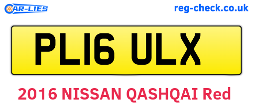 PL16ULX are the vehicle registration plates.