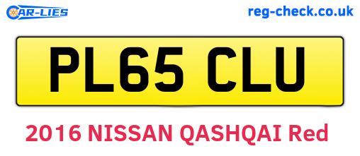 PL65CLU are the vehicle registration plates.