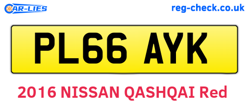 PL66AYK are the vehicle registration plates.