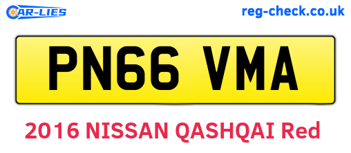 PN66VMA are the vehicle registration plates.