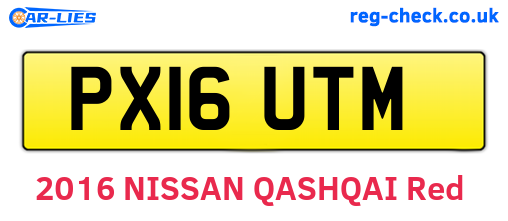 PX16UTM are the vehicle registration plates.