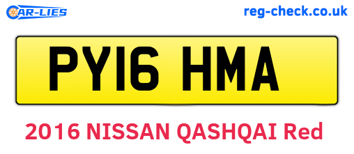 PY16HMA are the vehicle registration plates.