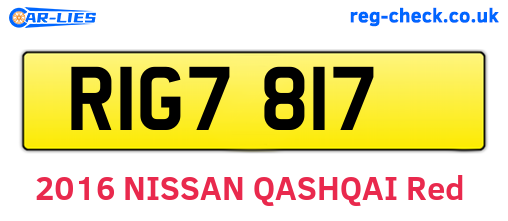 RIG7817 are the vehicle registration plates.