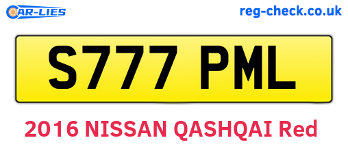 S777PML are the vehicle registration plates.