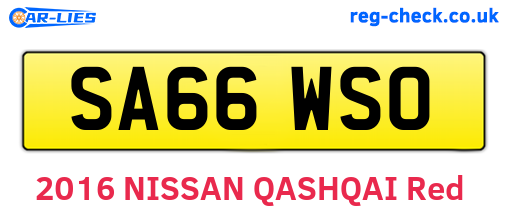SA66WSO are the vehicle registration plates.