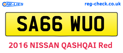 SA66WUO are the vehicle registration plates.