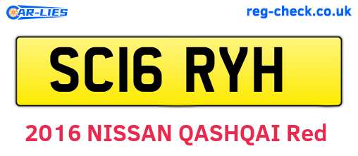 SC16RYH are the vehicle registration plates.