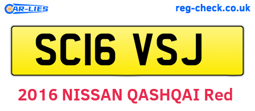 SC16VSJ are the vehicle registration plates.