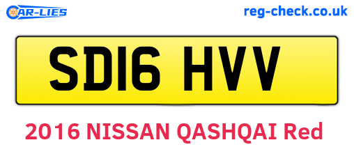 SD16HVV are the vehicle registration plates.