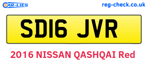 SD16JVR are the vehicle registration plates.