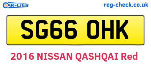 SG66OHK are the vehicle registration plates.