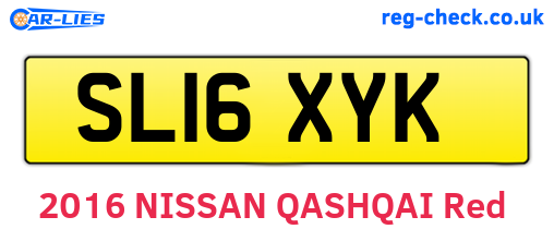 SL16XYK are the vehicle registration plates.