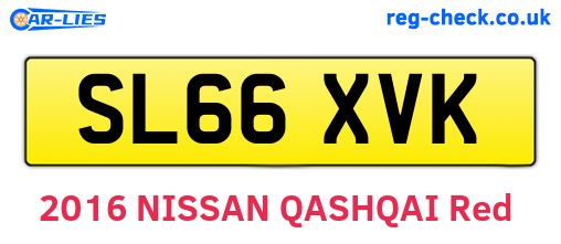 SL66XVK are the vehicle registration plates.