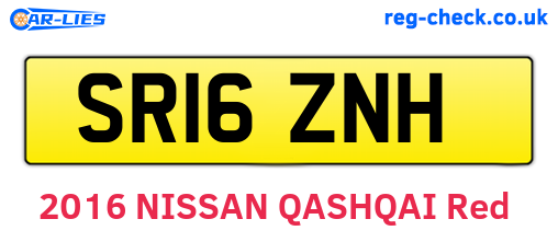 SR16ZNH are the vehicle registration plates.
