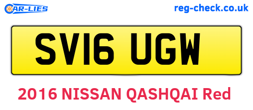 SV16UGW are the vehicle registration plates.
