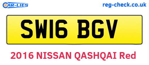 SW16BGV are the vehicle registration plates.