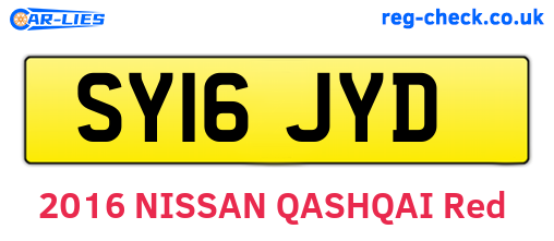 SY16JYD are the vehicle registration plates.