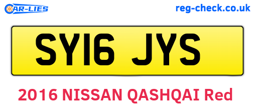 SY16JYS are the vehicle registration plates.