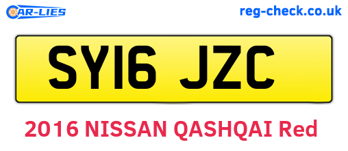 SY16JZC are the vehicle registration plates.