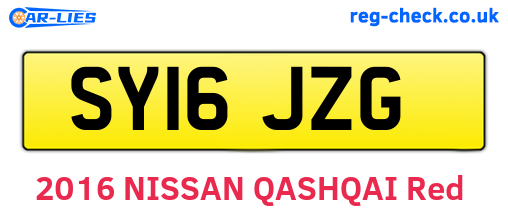 SY16JZG are the vehicle registration plates.