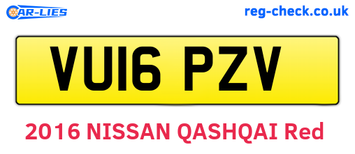 VU16PZV are the vehicle registration plates.