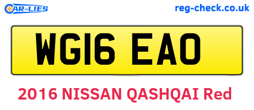 WG16EAO are the vehicle registration plates.