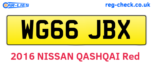 WG66JBX are the vehicle registration plates.