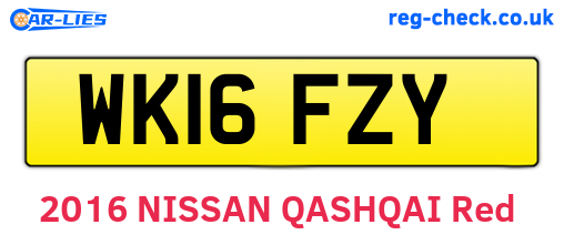WK16FZY are the vehicle registration plates.