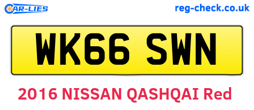 WK66SWN are the vehicle registration plates.
