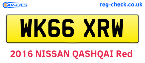 WK66XRW are the vehicle registration plates.