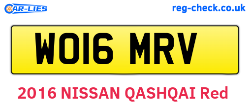 WO16MRV are the vehicle registration plates.