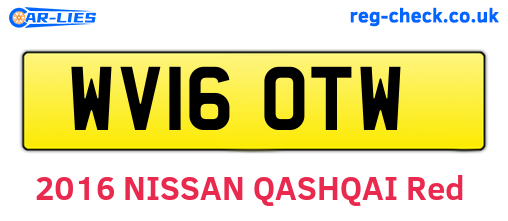 WV16OTW are the vehicle registration plates.