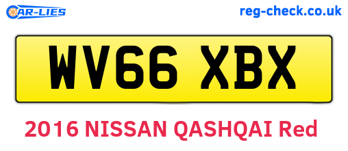 WV66XBX are the vehicle registration plates.
