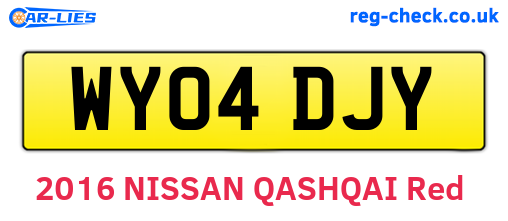 WY04DJY are the vehicle registration plates.