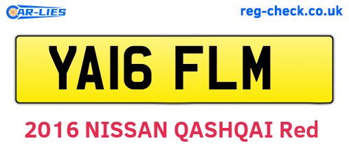 YA16FLM are the vehicle registration plates.